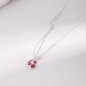 NEW Sterling Silver Strawberry Quartz Necklace Jewelry